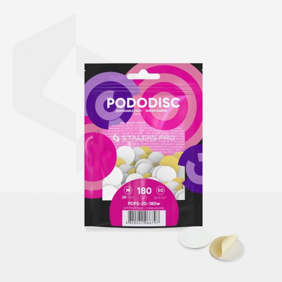 Refill set nail file white soft for PODODISC STALEKS PRO M 180 grit (50 pcs)