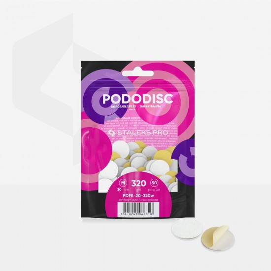 Refill set nail file white soft for PODODISC STALEKS PRO M 320 grit (50 pcs)