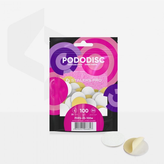 Refill set nail file white soft for PODODISC STALEKS PRO L 100 grit (50 pcs)