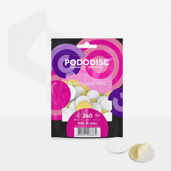 Refill set nail file white soft for PODODISC STALEKS PRO L 240 grit (50 pcs)